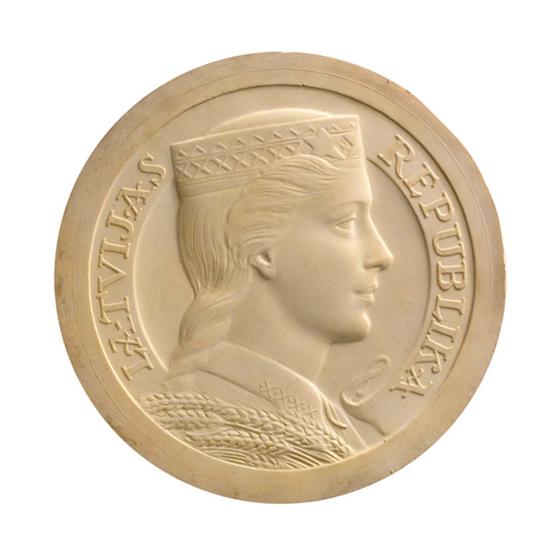 Latvia coinage plaster model