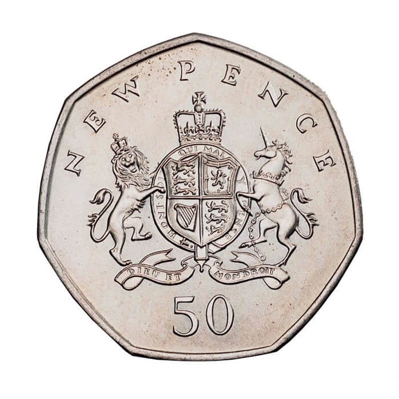 Royal Arms fifty pence piece
