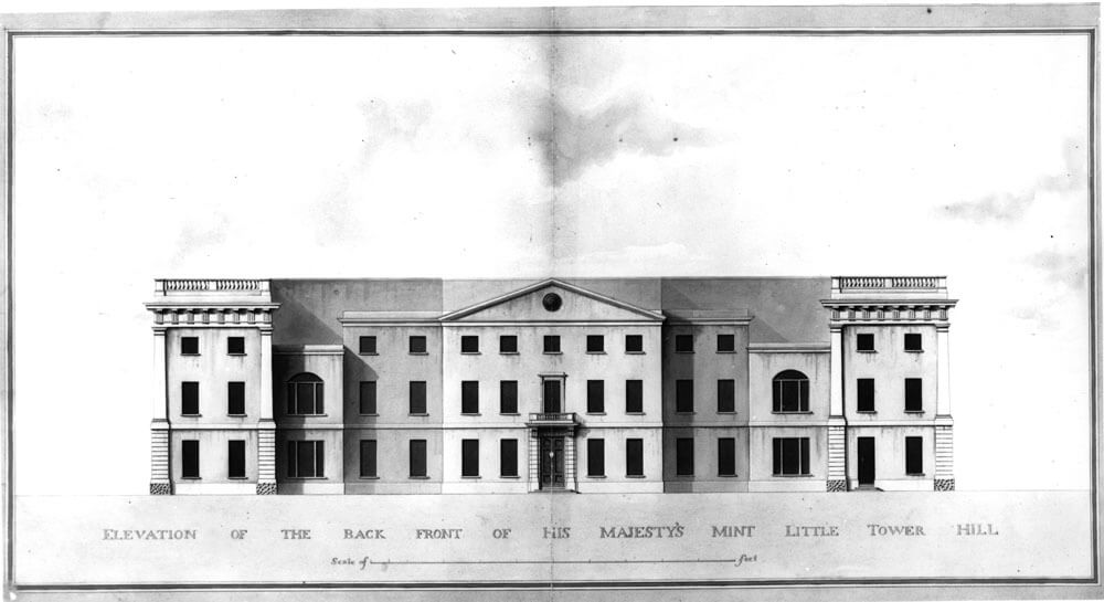 Architects plans of the Royal Mint building at Tower Hill.jpg