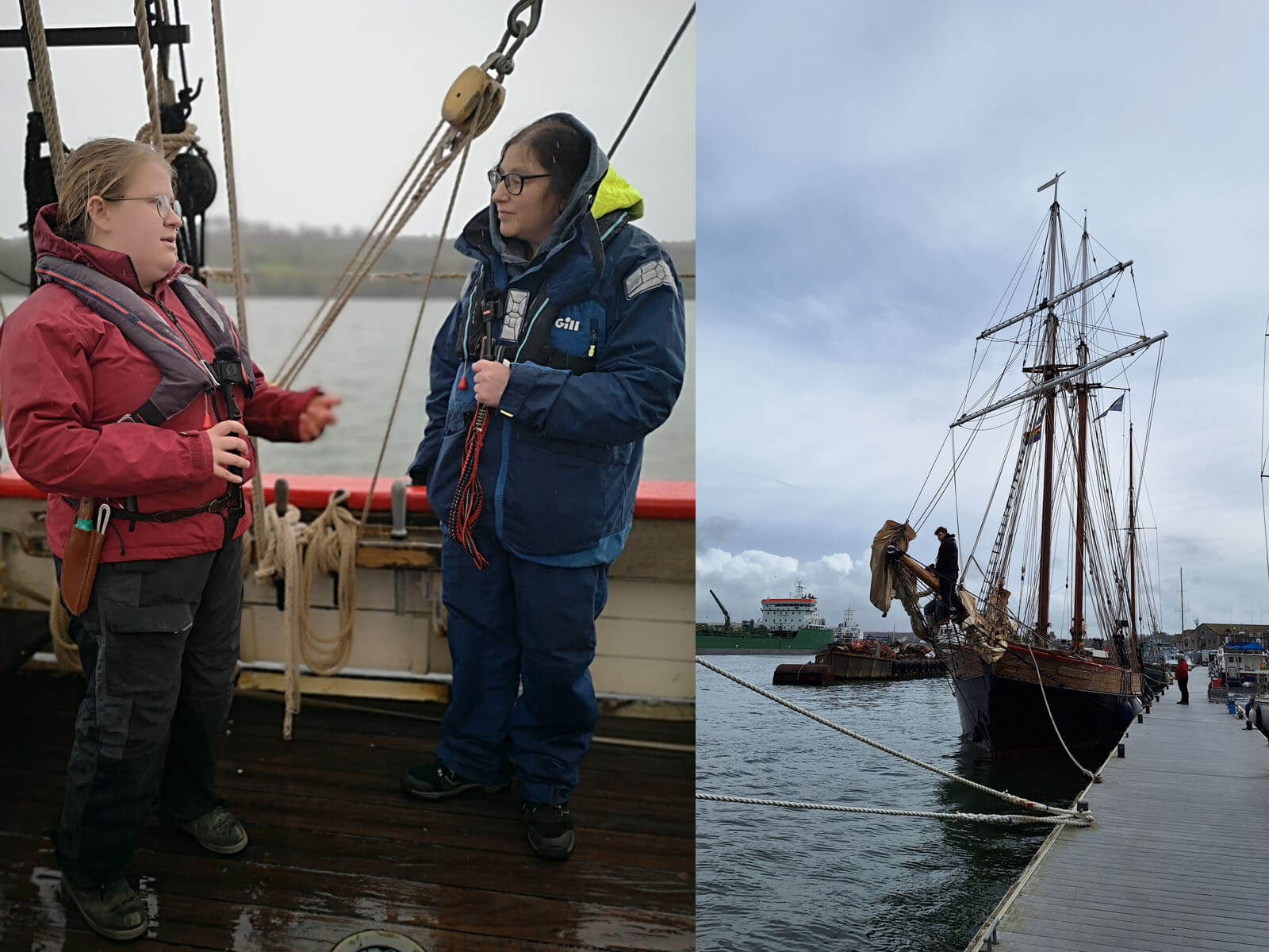 susan sandford conducting a podcast interview with the first mate of the johanna lucretia