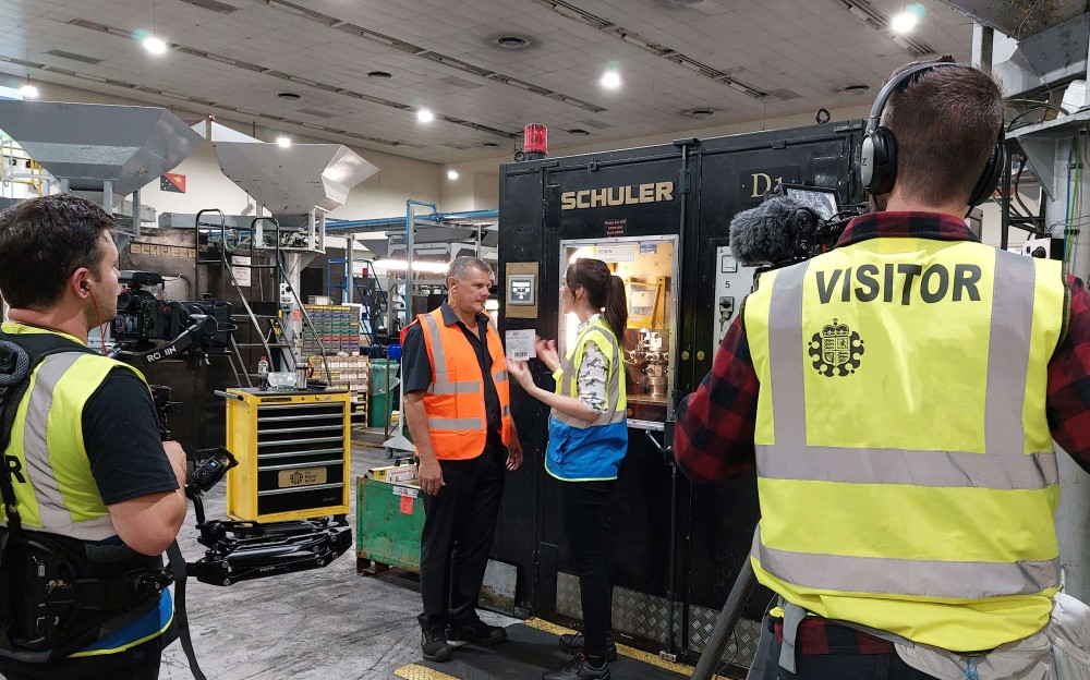 Filming in the factory at the Royal Mint.jpg