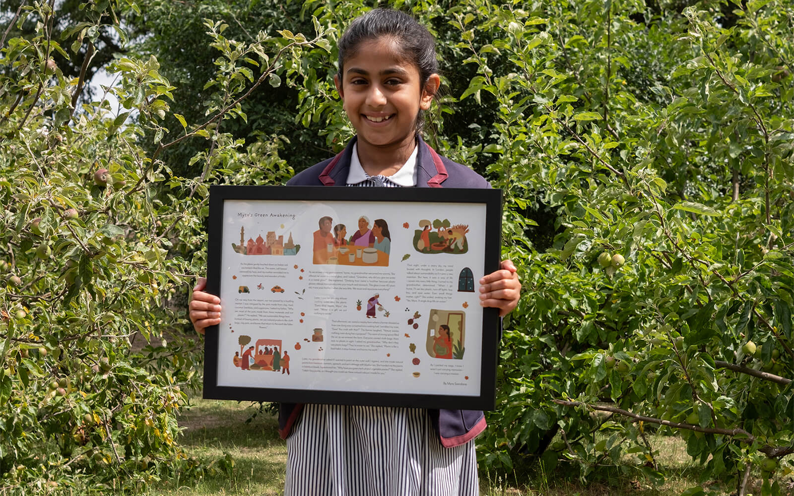 Picture of the Royal Mint Museum short story competition winner - Myra - with her prizes