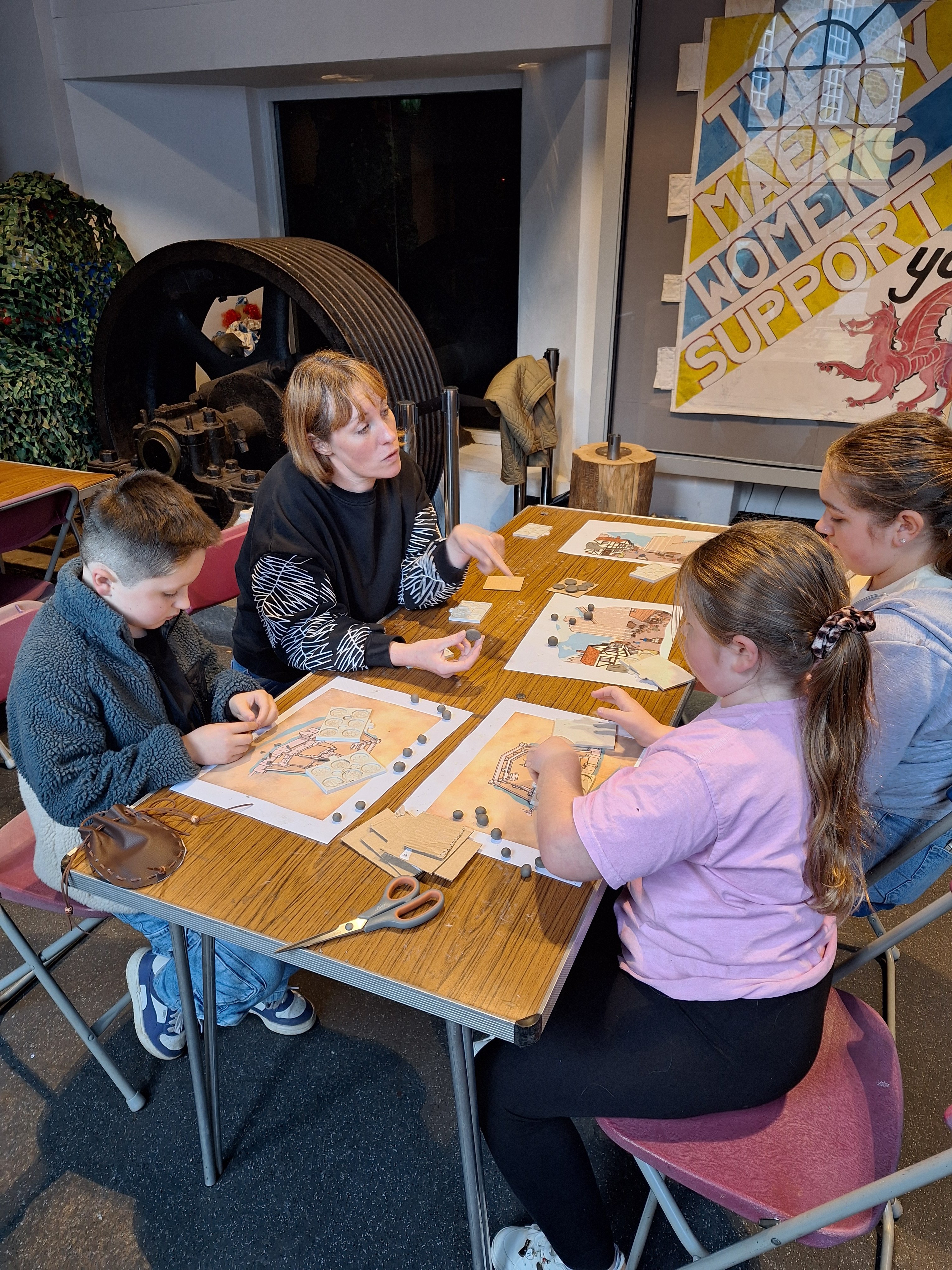 Amy Williams with a group of children during the workshop