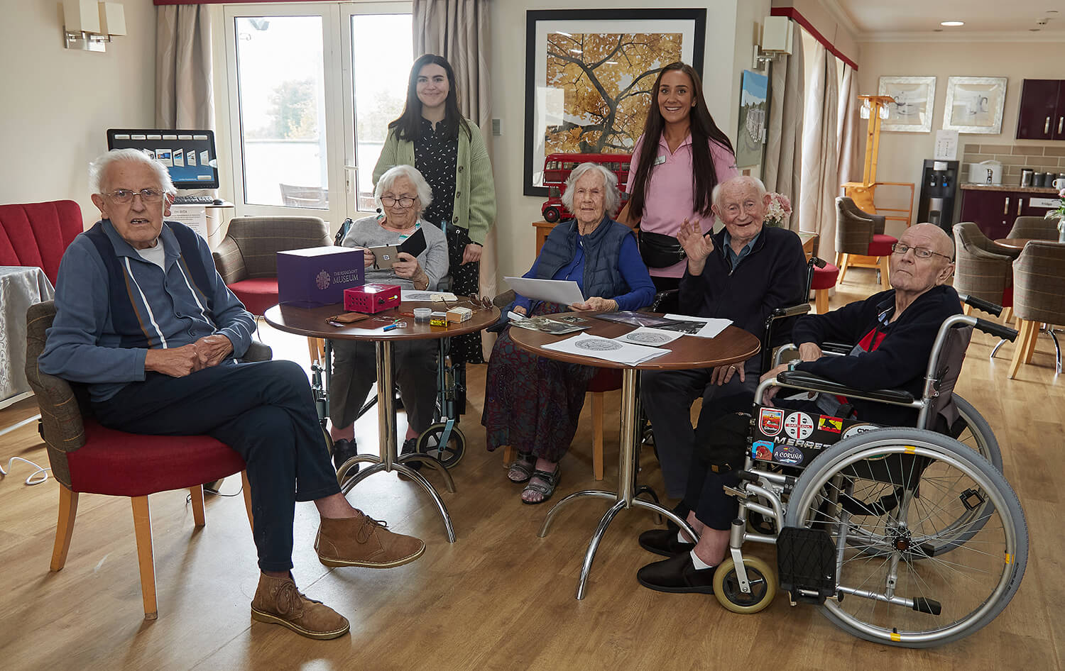 Megan James and Bryn Ivor Lodge residents.jpg