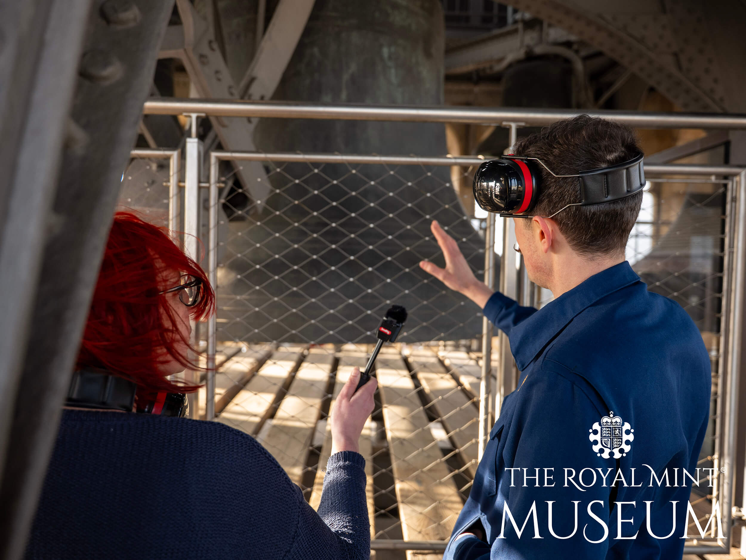 Susan Sandford and Dr Andrew Strangeway inside Big Ben