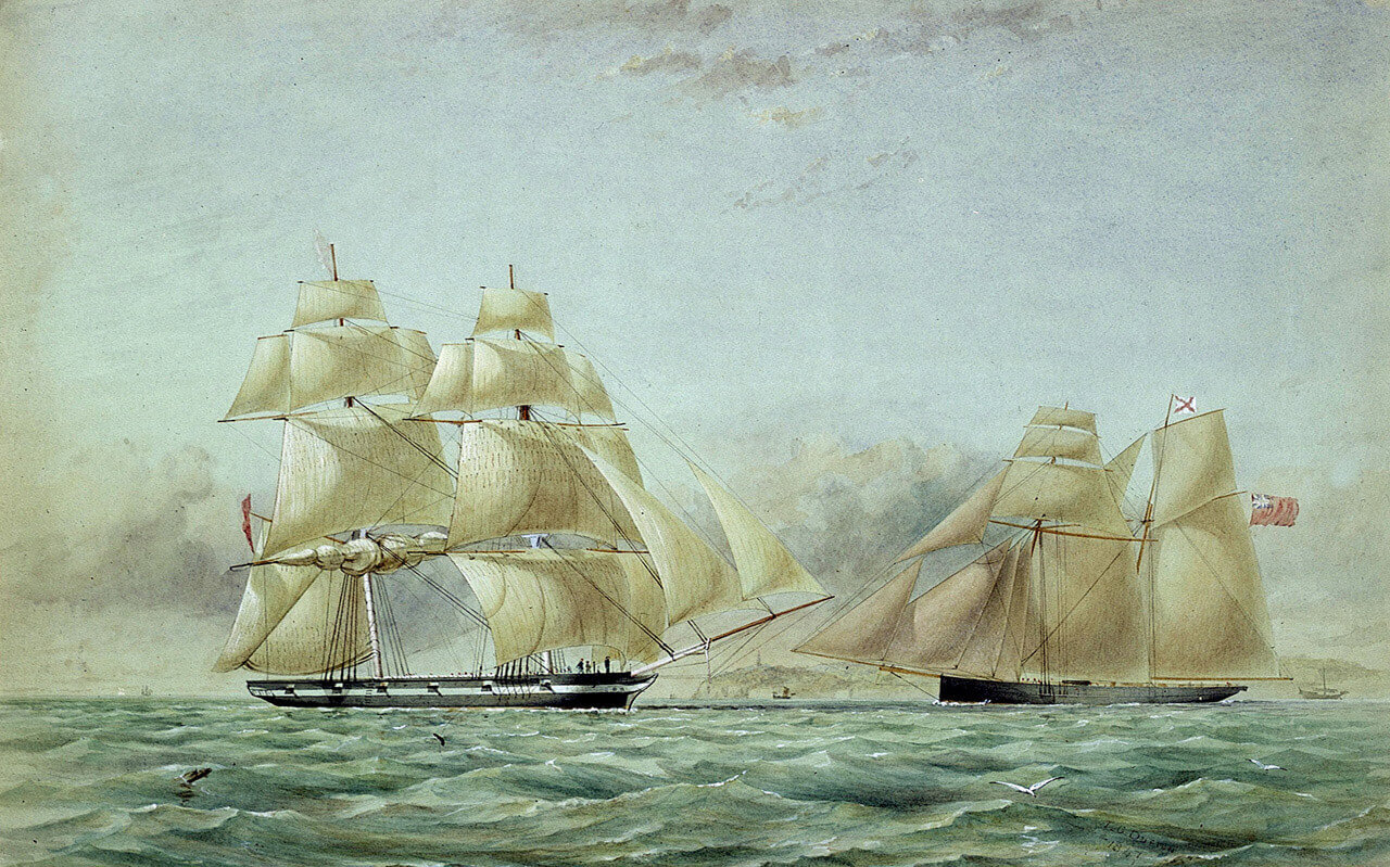Sailing vessels 'Lyra' and 'Petrel'© National Maritime Museum, Greenwich, London.jpg