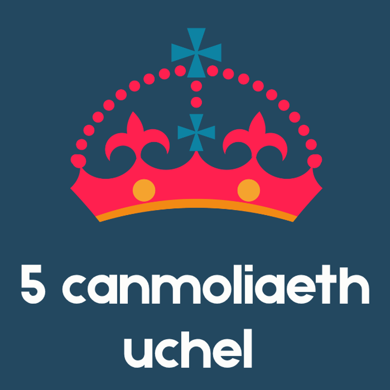 5 Canmoliaeth uchel