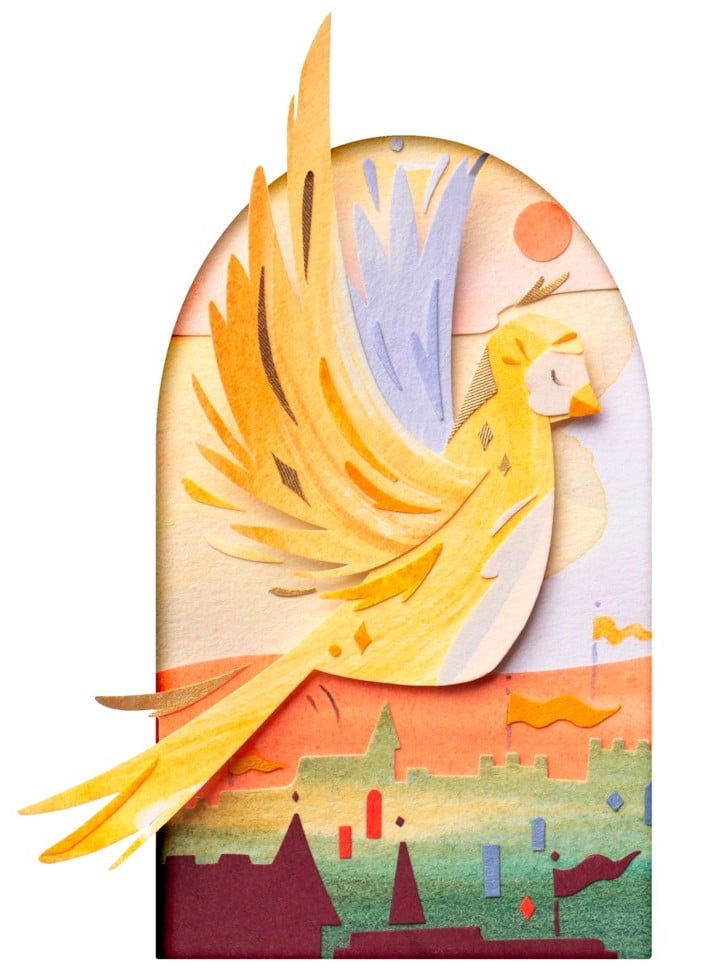 Illustrated gold canary by Laura K Sayers