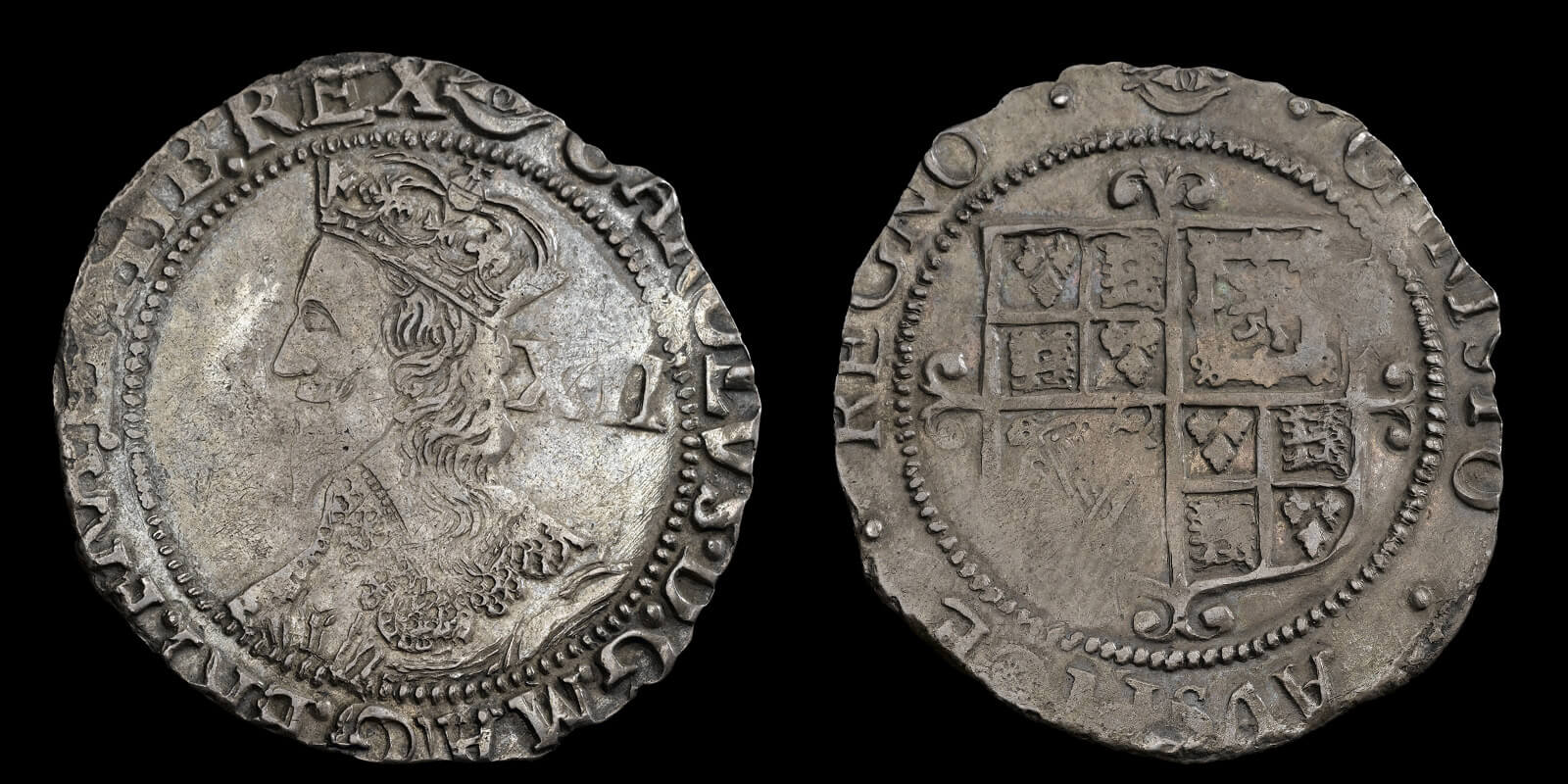 Charles I silver crown struck by parliamentarians in the Tower of London